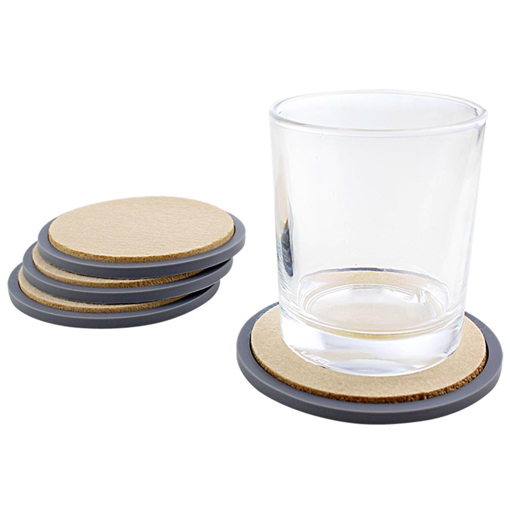 Absorbent Coasters 6Pcs Tabletop Drinking Heatproof for Resistant Kitchen Grey