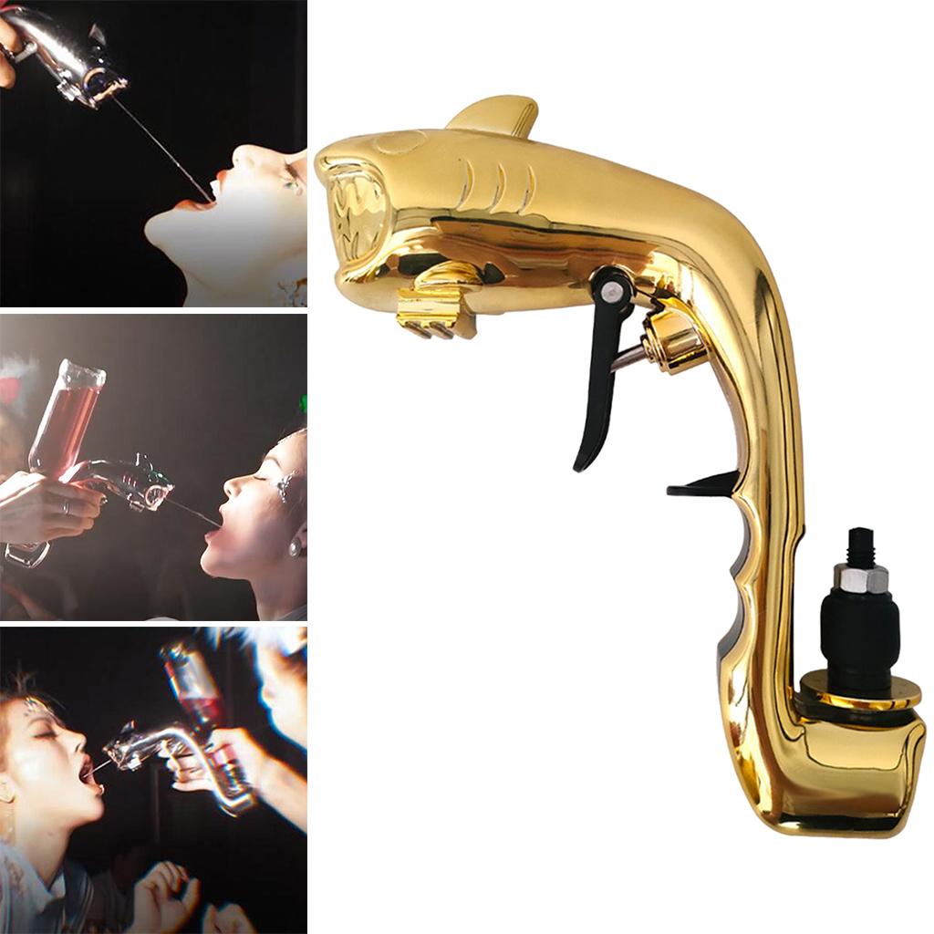 Champagne Spraying Gun Bottled Ejector Compact for Wedding Ceremony Gold