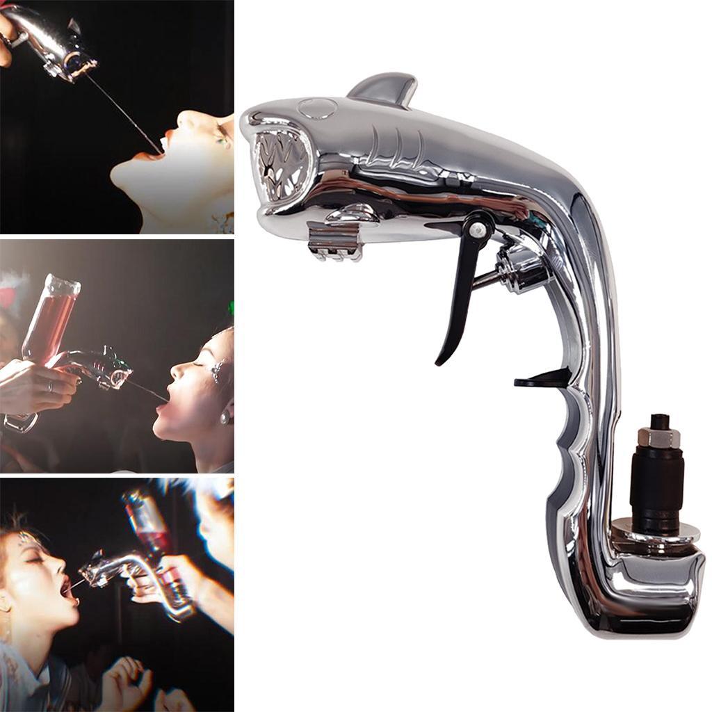 Champagne Spraying Gun Bottled Ejector Compact for Wedding Ceremony Silver
