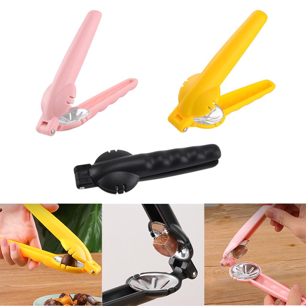 Multifunction Chestnut Clip Walnut Clip Chestnut Cutter for Home Restaurant Yellow