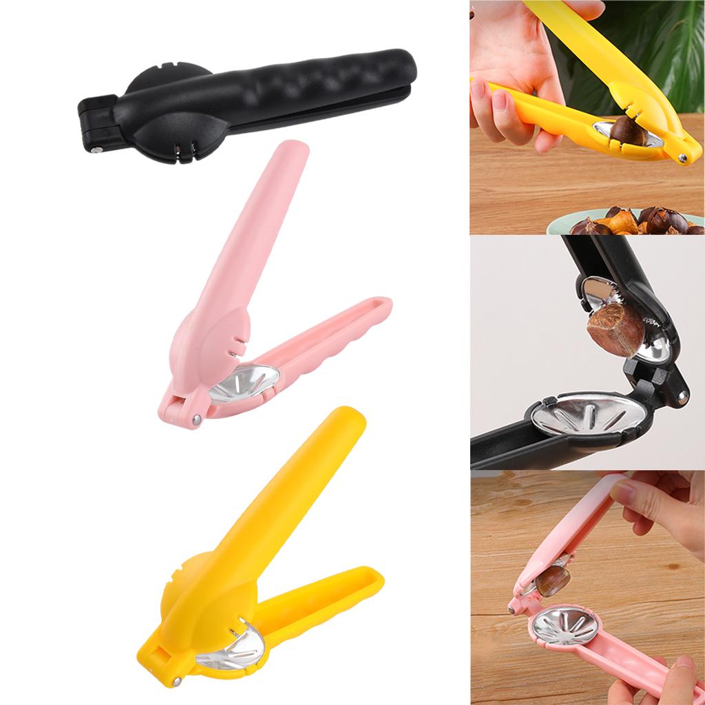 Multifunction Chestnut Clip Walnut Clip Chestnut Cutter for Home Restaurant Yellow