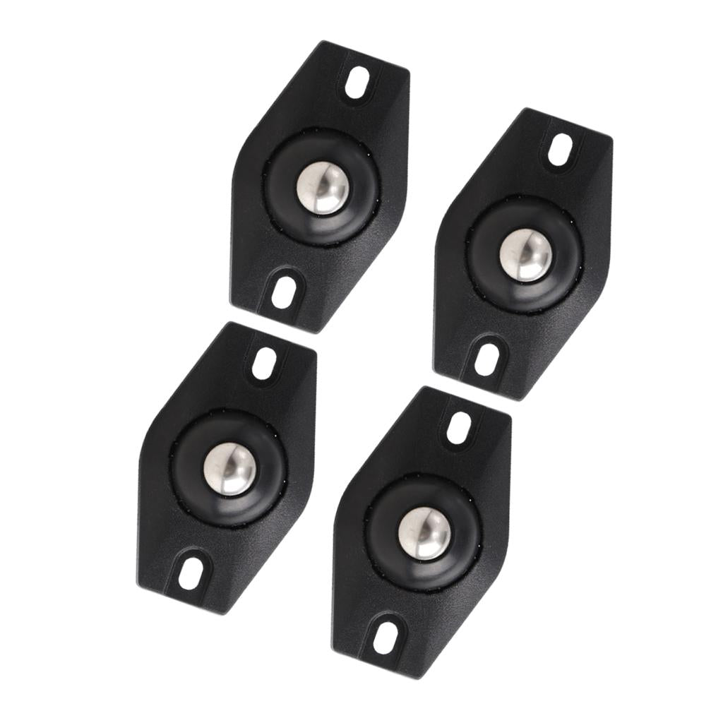 4 Pieces Paste Pulley Caster Pulley Sticky for Storage Bins Trash Cans Black