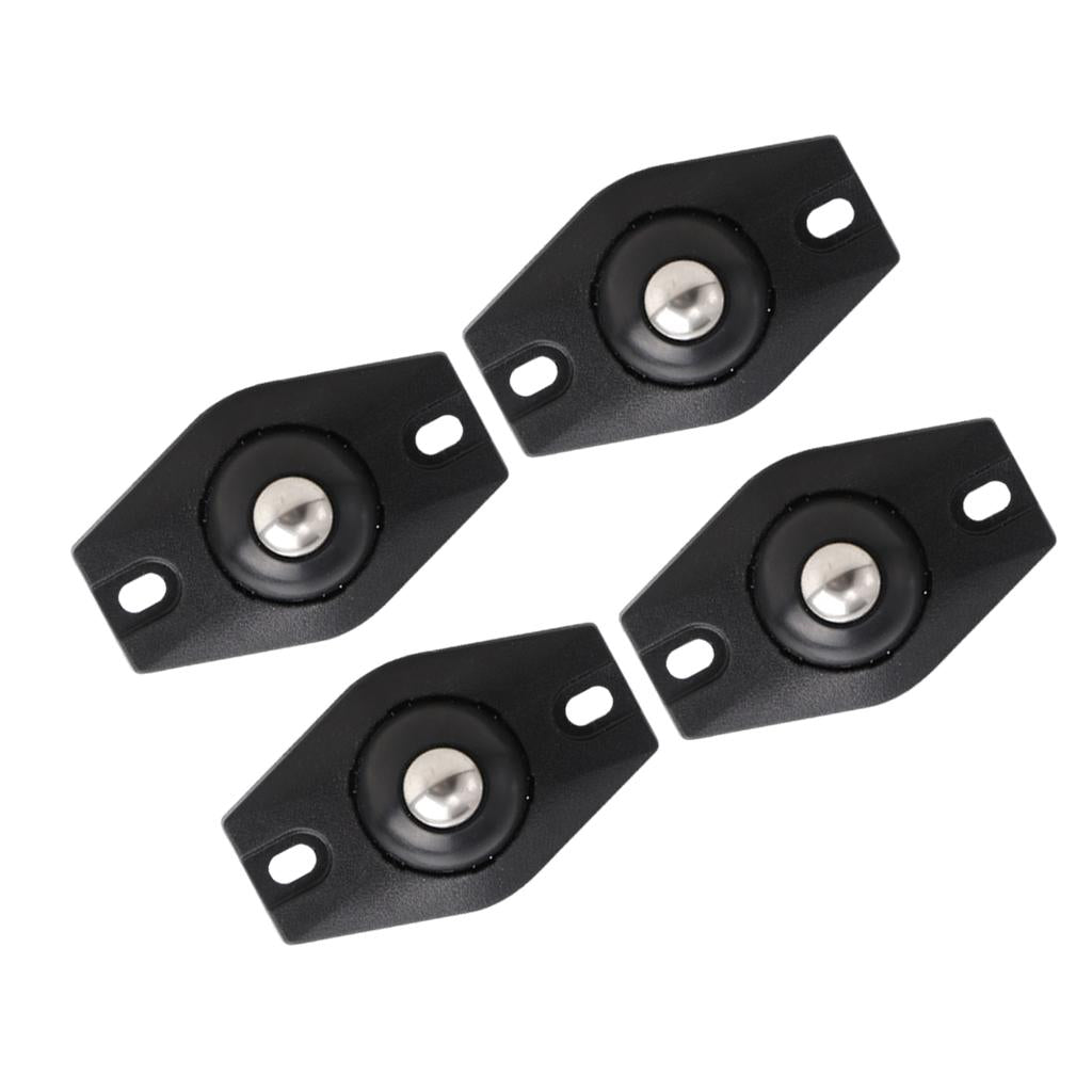 4 Pieces Paste Pulley Caster Pulley Sticky for Storage Bins Trash Cans Black