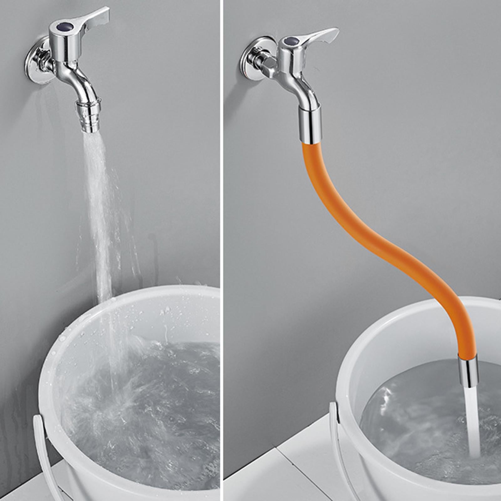 360 Rotary Faucet Extender Bendable Extension Pipe Extension Tube 20cm Orange