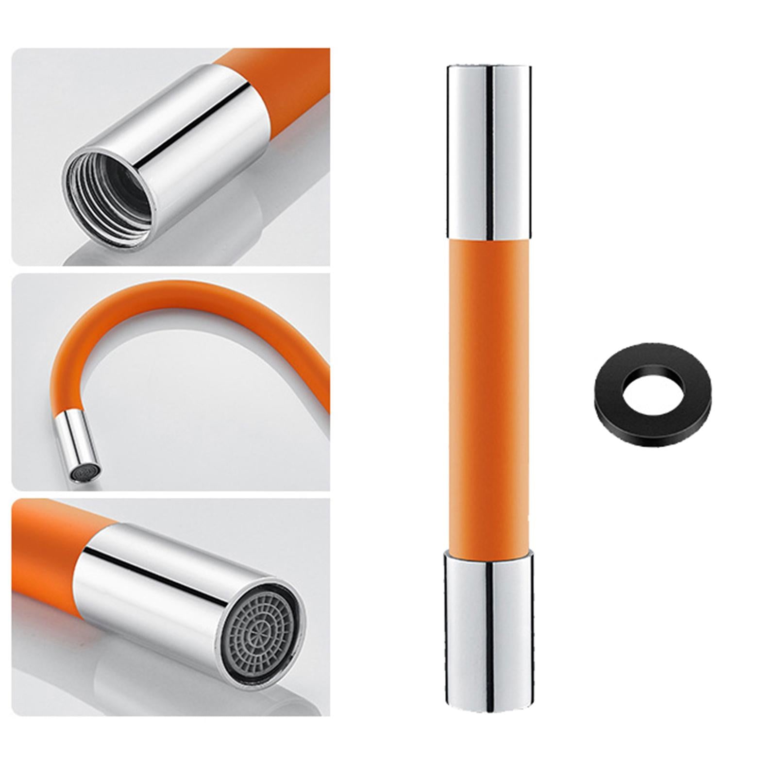 360 Rotary Faucet Extender Bendable Extension Pipe Extension Tube 20cm Orange