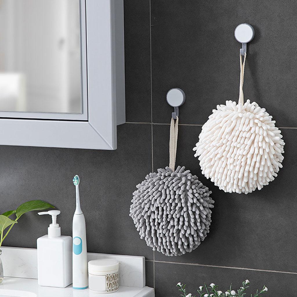 Hand Towel Ball Soft Hanging Cleaning Cloths Super Absorbent for Kitchen White