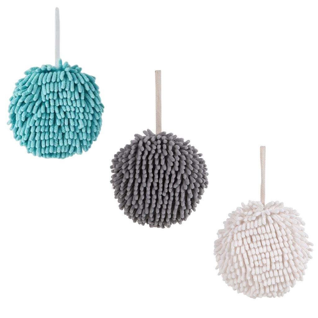 Hand Towel Ball Soft Hanging Cleaning Cloths Super Absorbent for Kitchen White