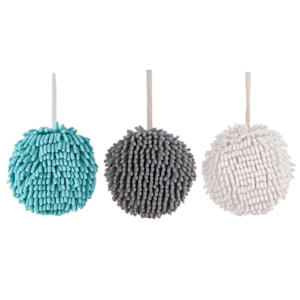 Hand Towel Ball Soft Hanging Cleaning Cloths Super Absorbent for Kitchen White