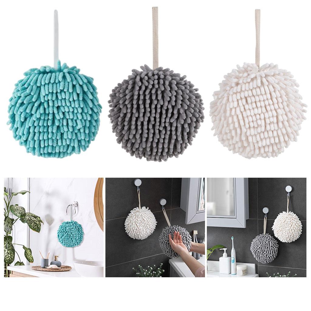 Hand Towel Ball Soft Hanging Cleaning Cloths Super Absorbent for Kitchen White