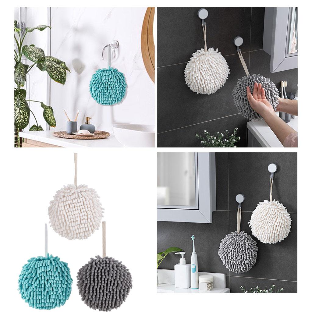 Hand Towel Ball Soft Hanging Cleaning Cloths Super Absorbent for Kitchen White