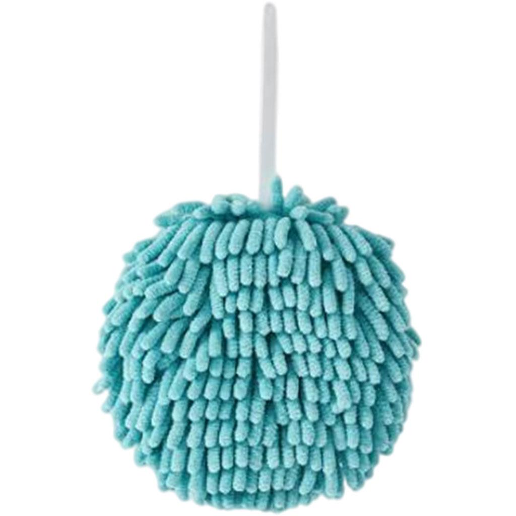 Hand Towel Ball Soft Hanging Cleaning Cloths Super Absorbent for Kitchen Blue