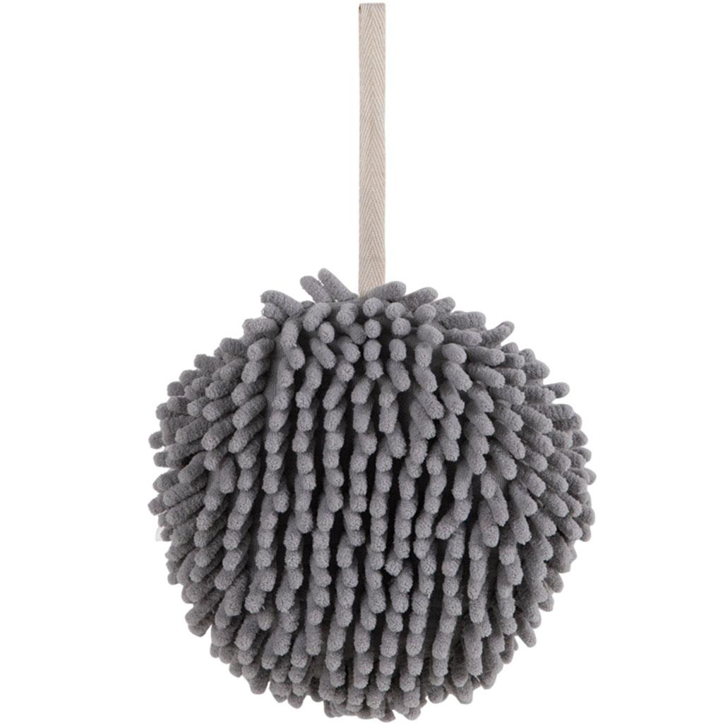 Hand Towel Ball Soft Hanging Cleaning Cloths Super Absorbent for Kitchen Gray