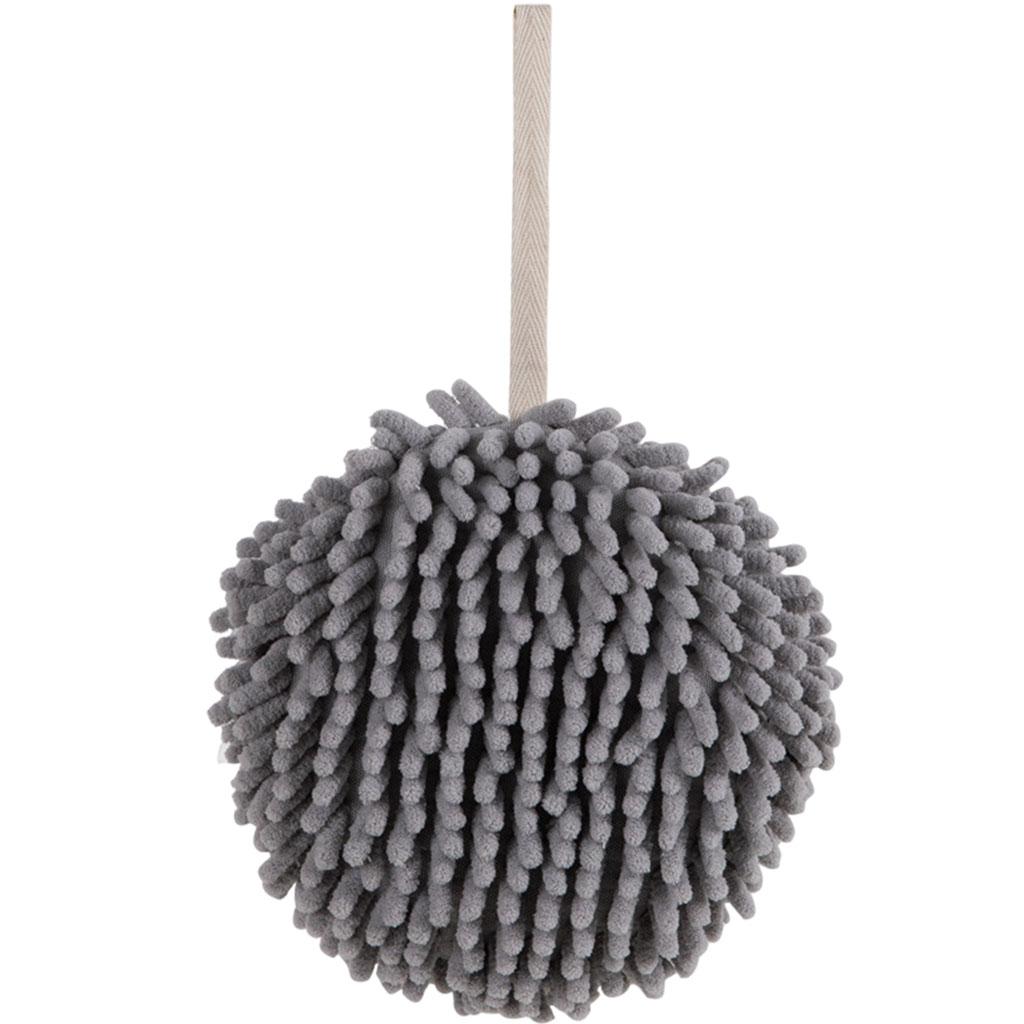 Hand Towel Ball Soft Hanging Cleaning Cloths Super Absorbent for Kitchen Gray