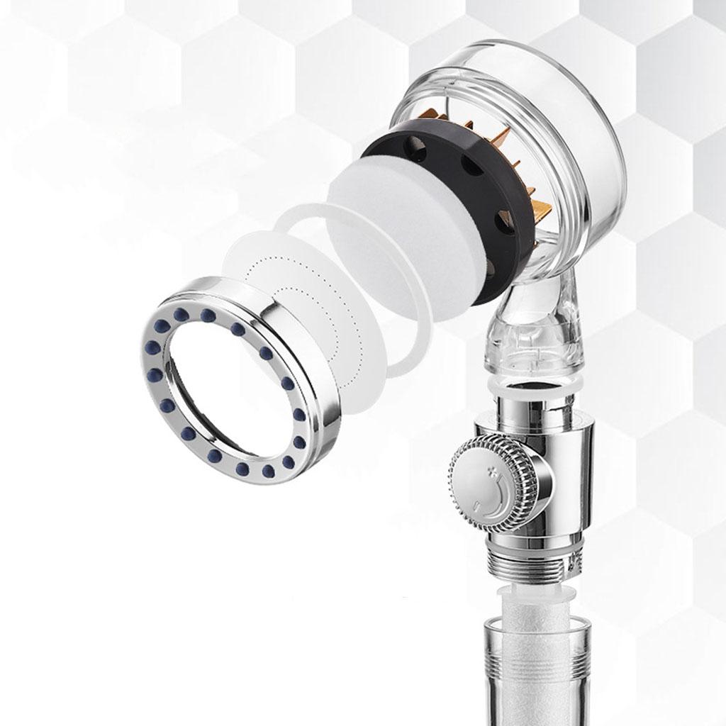 Filtration Shower Head with Filter High Flow Water Saving Bathroom Handheld Transparent
