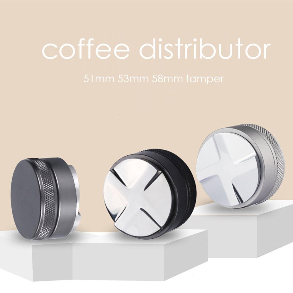 Coffee Powder Tamper Leveler Adjustable Height Easy to Clean Gifts Anti-Rust Black 53mm