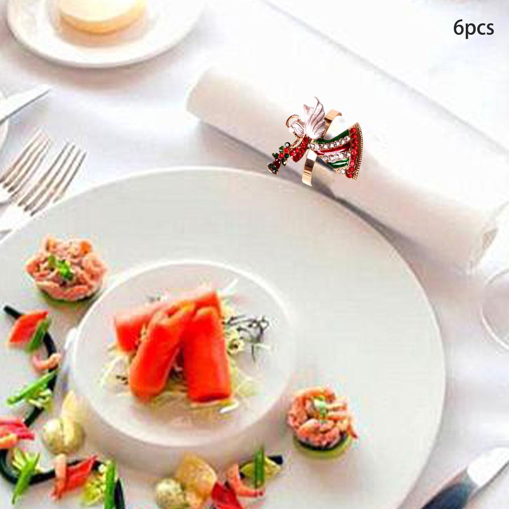 6Pcs Xmas Napkin Holder Household Table Decorative Dinner Table for Holiday