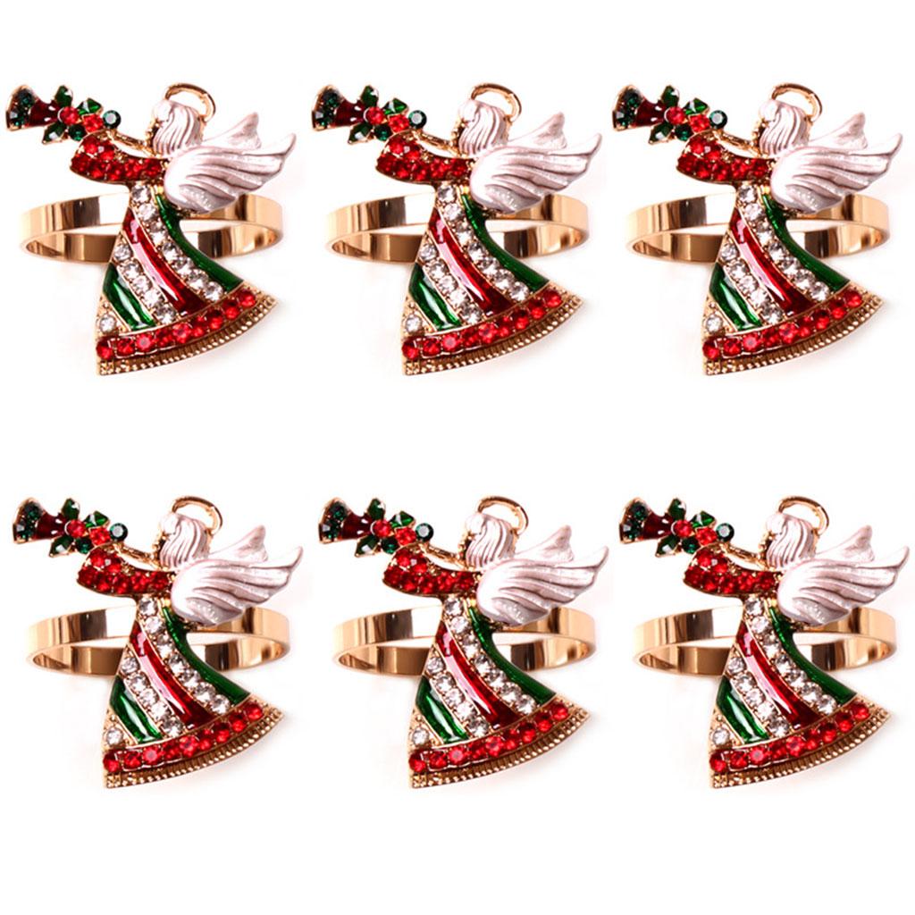 6Pcs Xmas Napkin Holder Household Table Decorative Dinner Table for Holiday