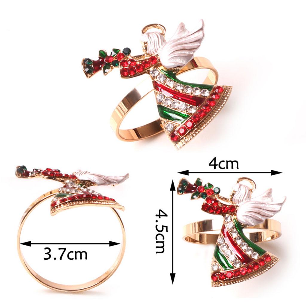 6Pcs Xmas Napkin Holder Household Table Decorative Dinner Table for Holiday
