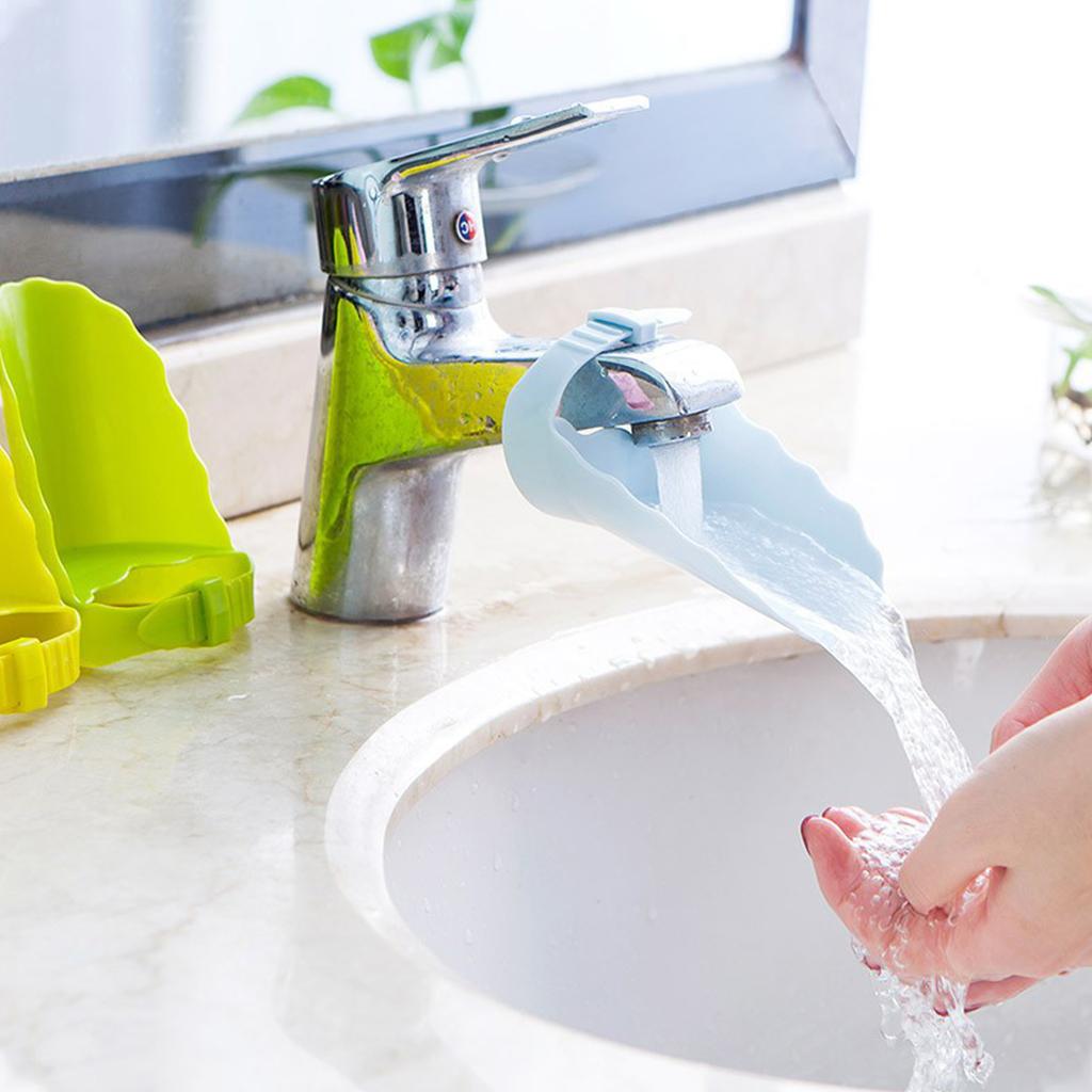 Faucet Extender for Kids Children Kitchen Tool Round Corner Add Fun Blue