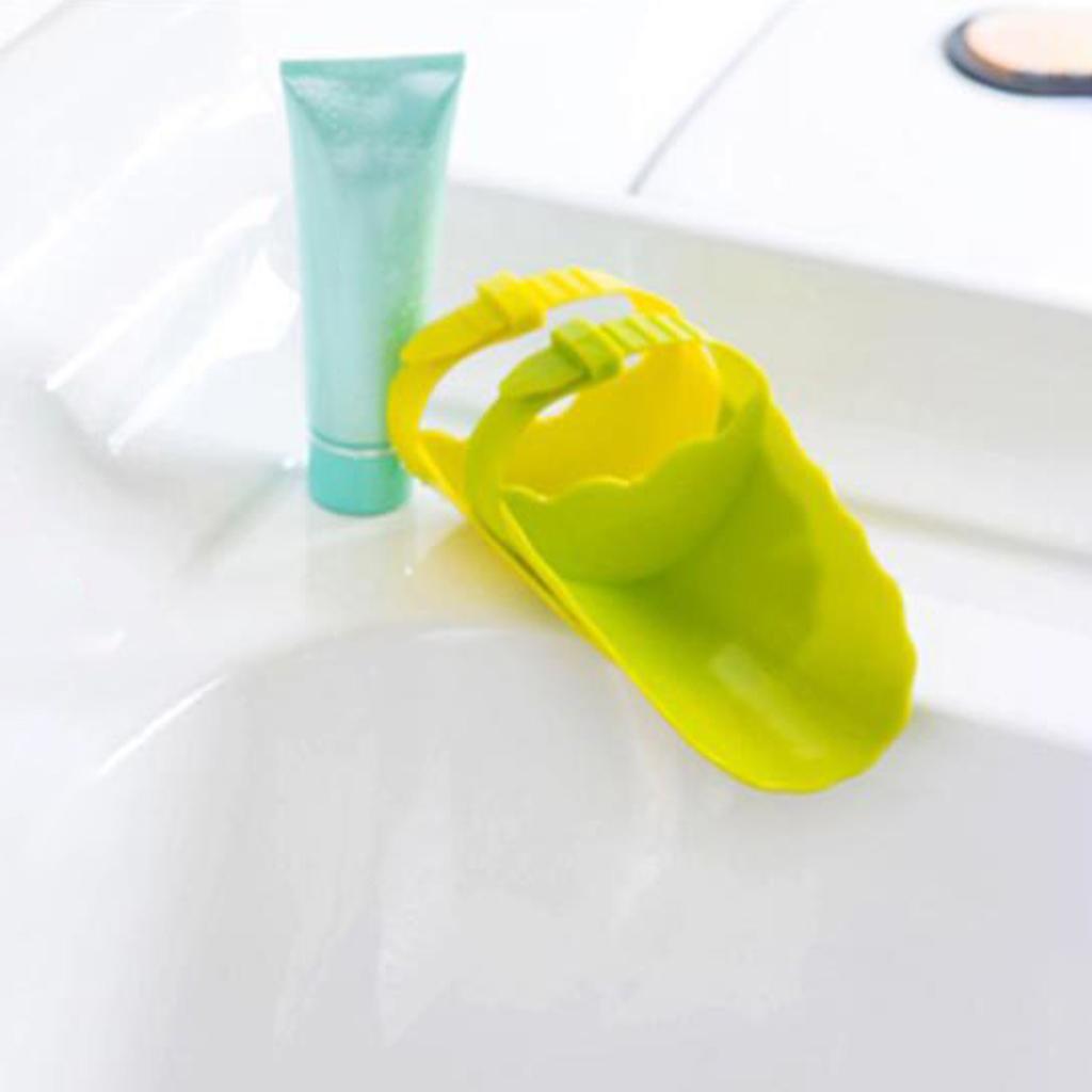 Faucet Extender for Kids Children Kitchen Tool Round Corner Add Fun Green