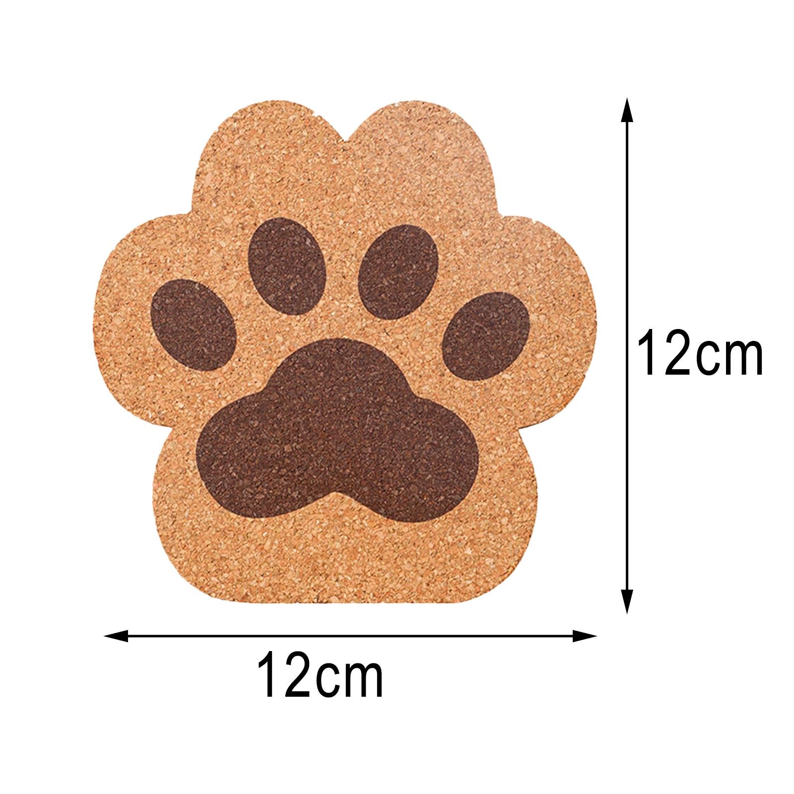 5Pcs Cork Coaster Cat Paw Design Non Slip Reusable for Home Warm Gifts Wine