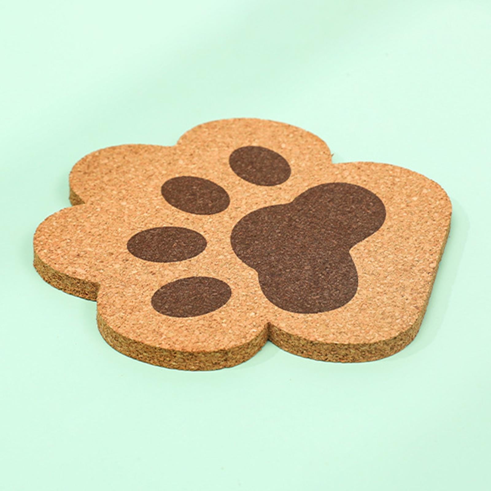 5Pcs Cork Coaster Cat Paw Design Non Slip Reusable for Home Warm Gifts Wine