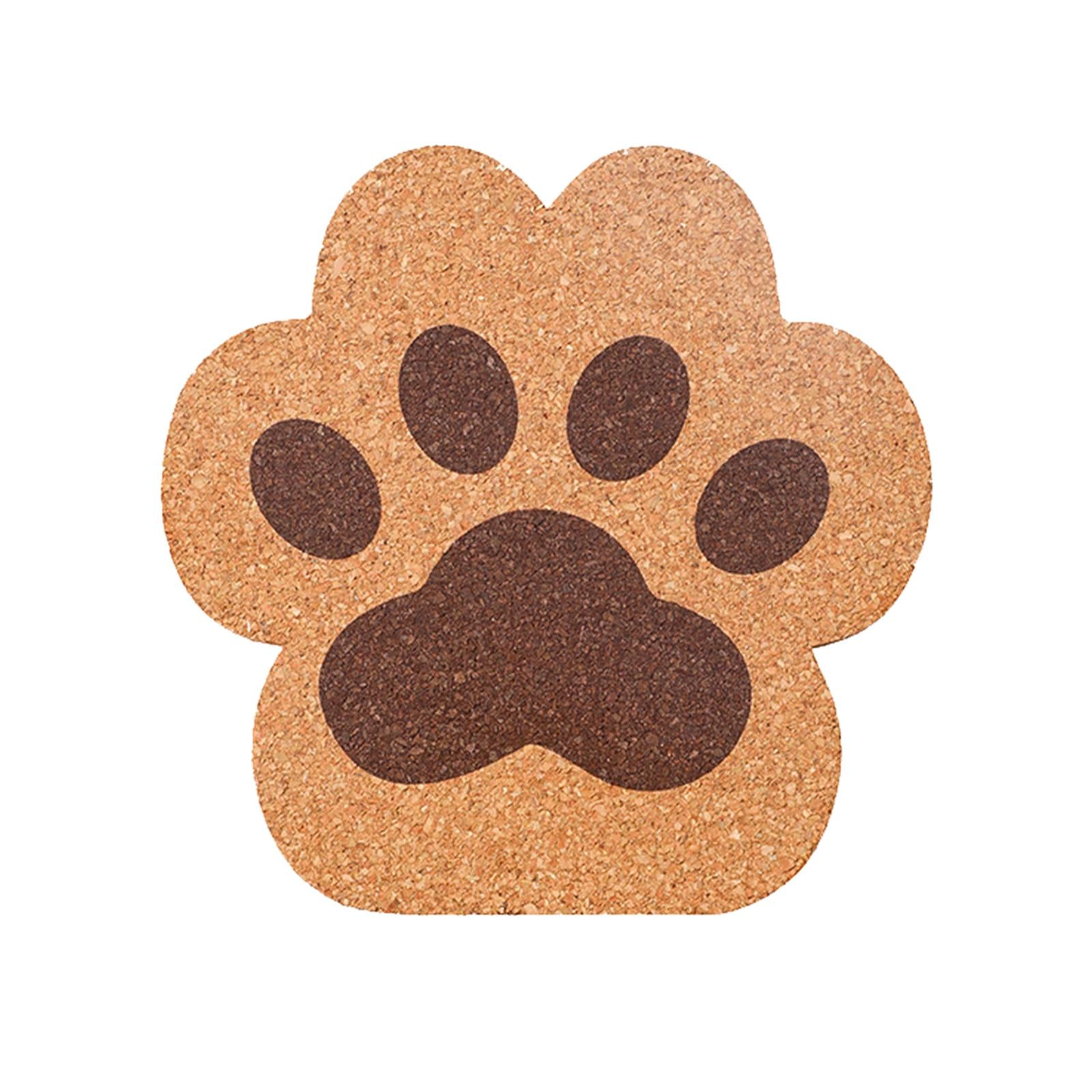 5Pcs Cork Coaster Cat Paw Design Non Slip Reusable for Home Warm Gifts Wine
