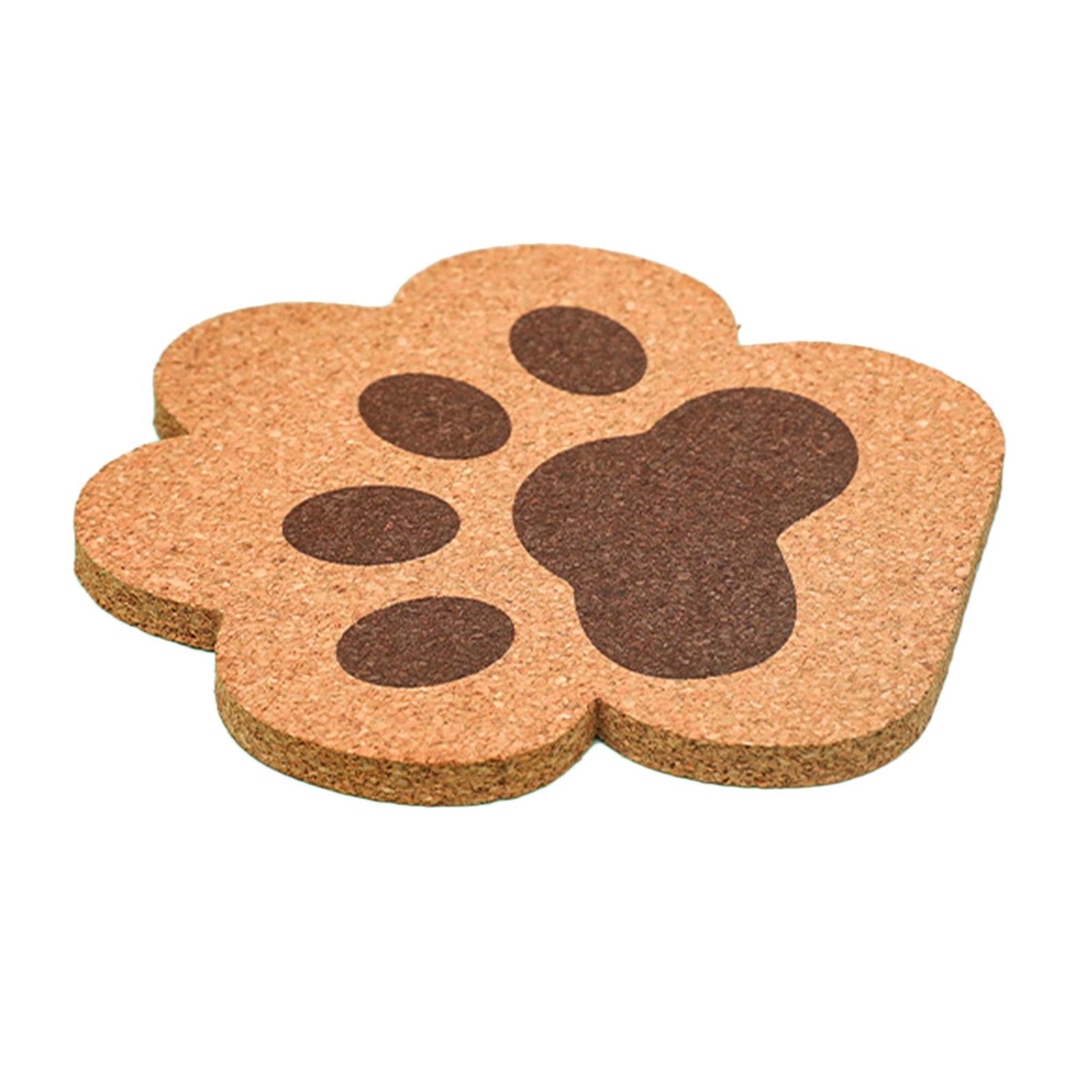5Pcs Cork Coaster Cat Paw Design Non Slip Reusable for Home Warm Gifts Wine