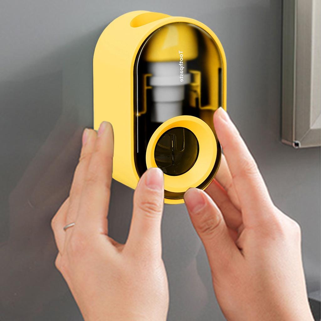 Automatic Toothpaste Dispenser Toothpaste Tool Hands Free for Bath Home Yellow
