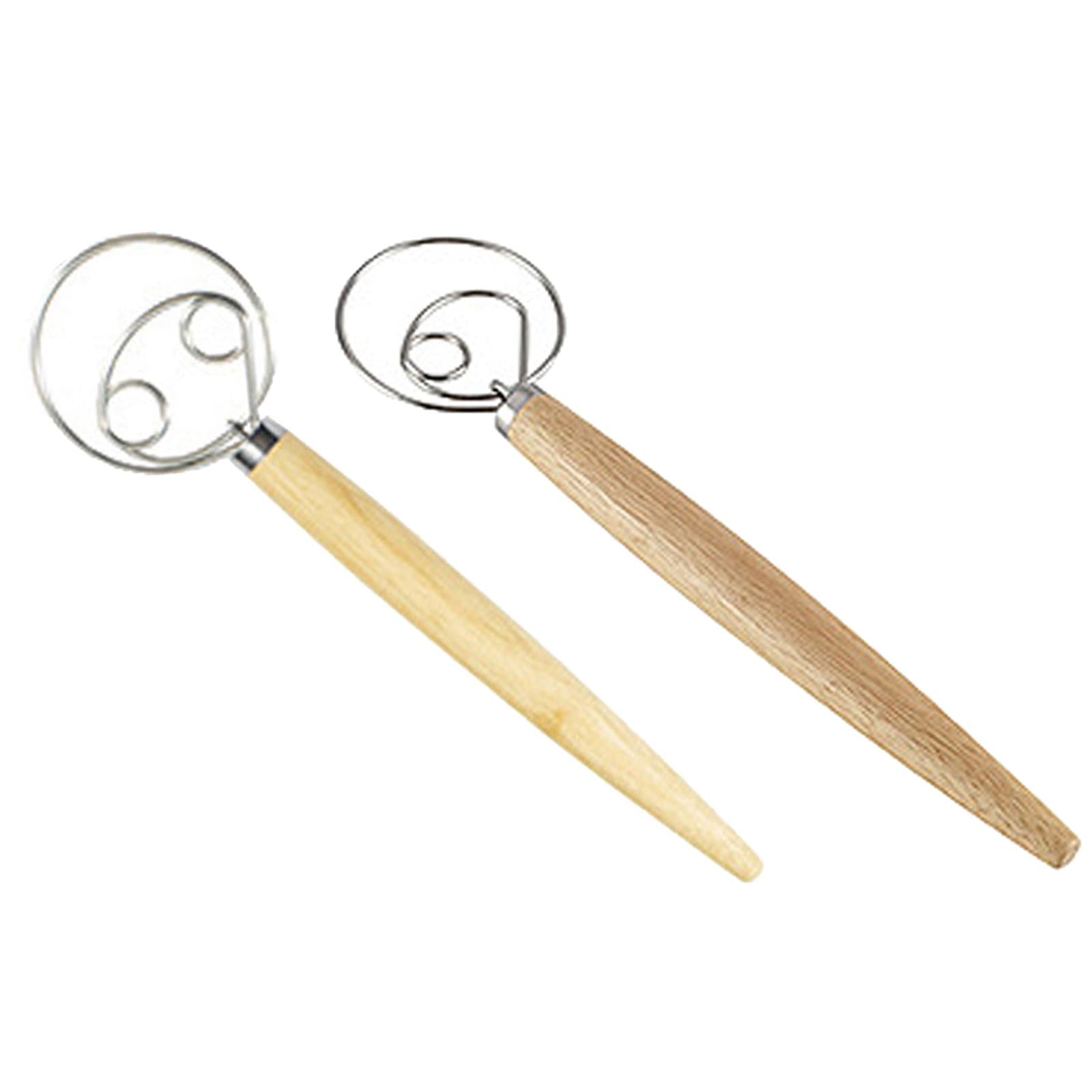 Danish Dough Whisk, Stainless Steel/Wood Single