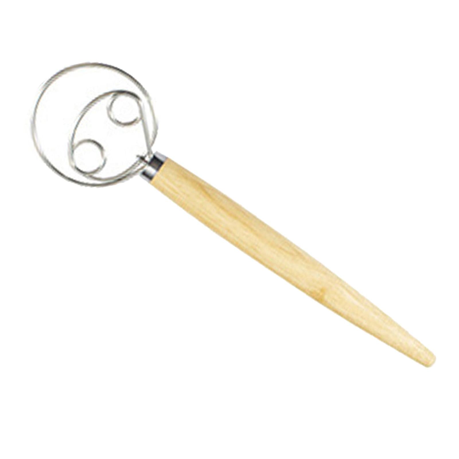 Danish Dough Whisk, Stainless Steel/Wood Double