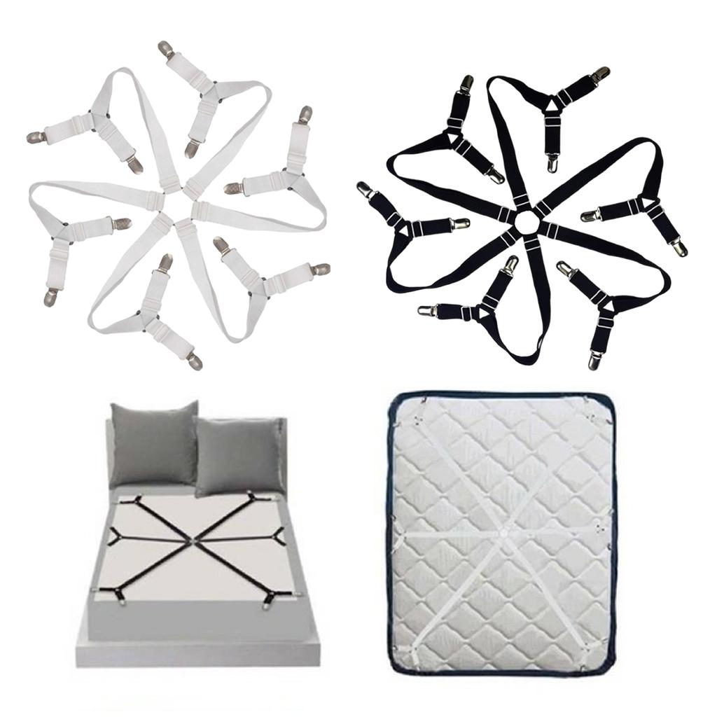Elastic Bed Sheet Holder Clip Fastener for Bed Sheets Mattress Covers White