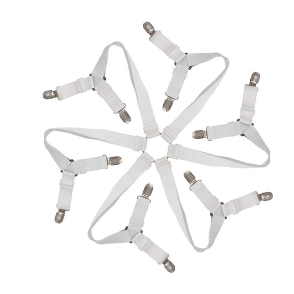 Elastic Bed Sheet Holder Clip Fastener for Bed Sheets Mattress Covers White