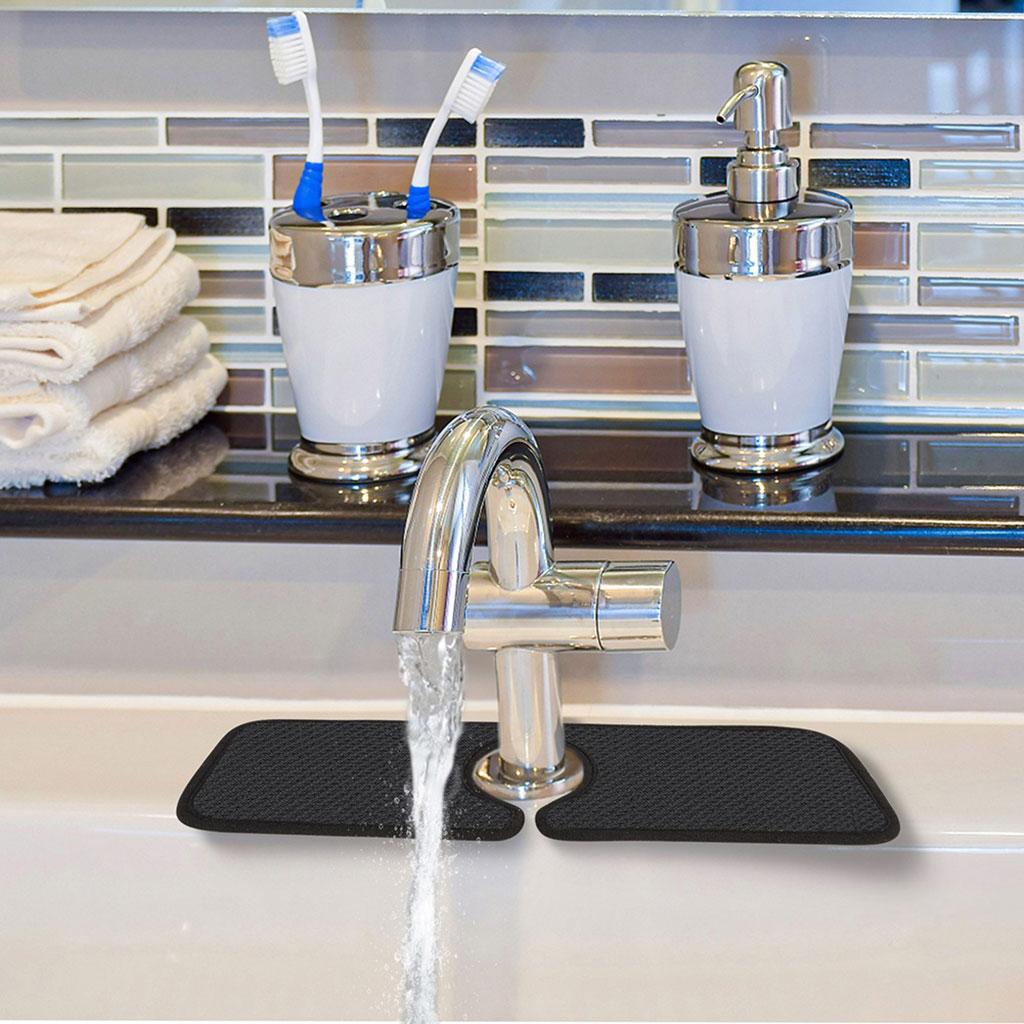 Kitchen Faucet Absorbent Pad Water Drying Pads for Bathroom Countertop Black