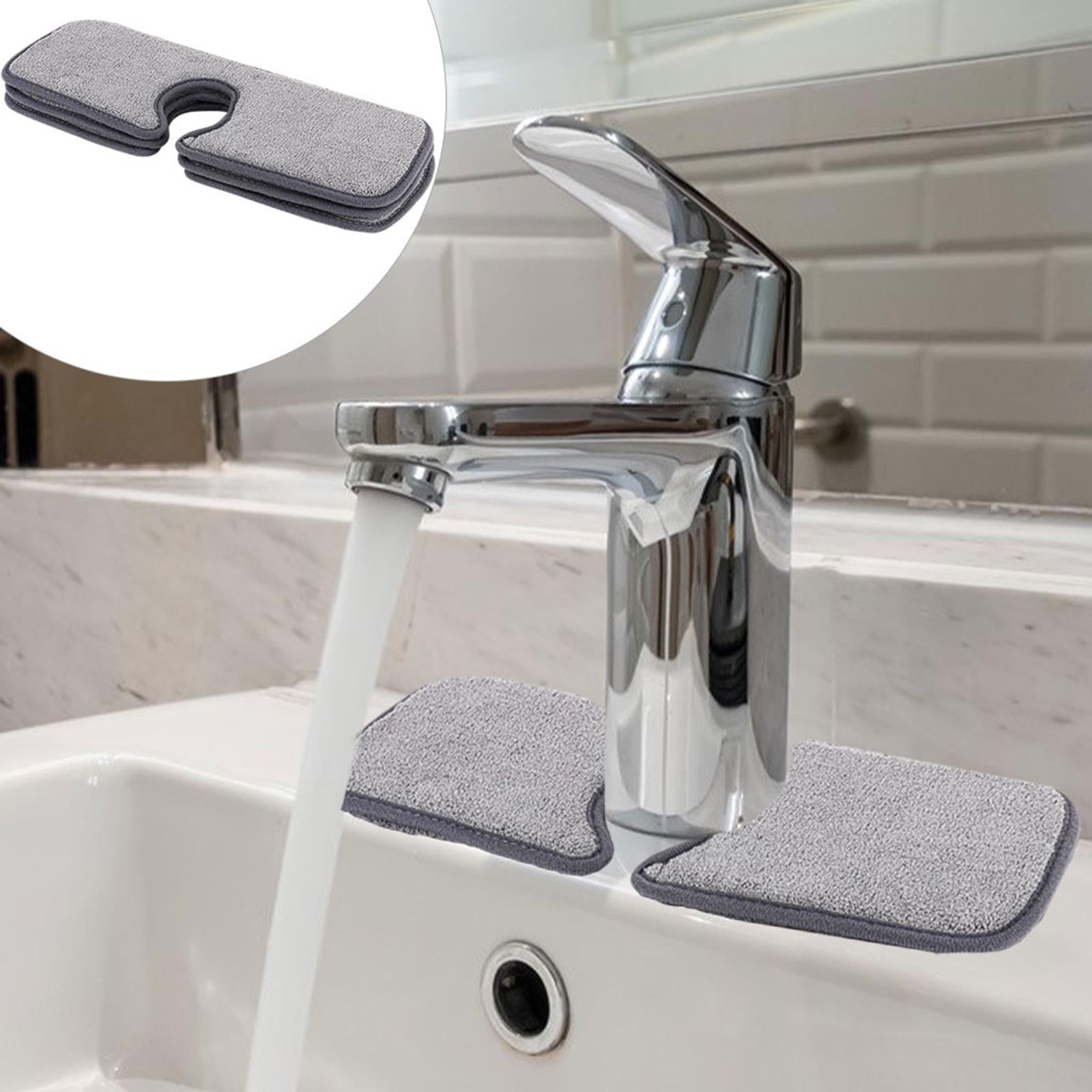 3 Pack Faucet Absorbent Mat Sink Absorbent Mat for Bathroom Countertop Gray