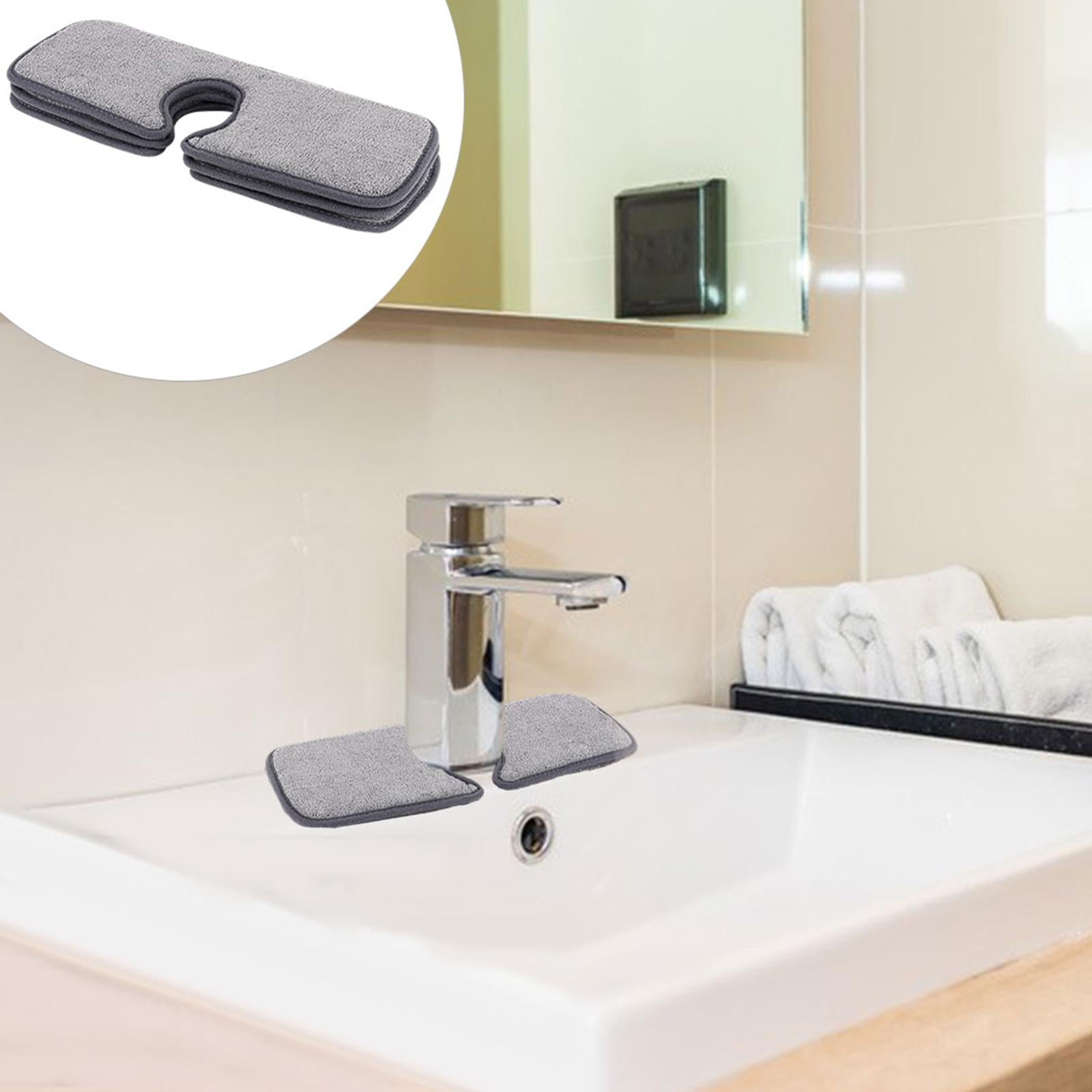 3 Pack Faucet Absorbent Mat Sink Absorbent Mat for Bathroom Countertop Gray