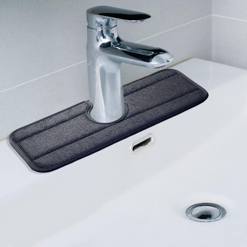 Fiber Kitchen Faucet Absorbent Pad Faucet Splash Catcher Black 1 Piece