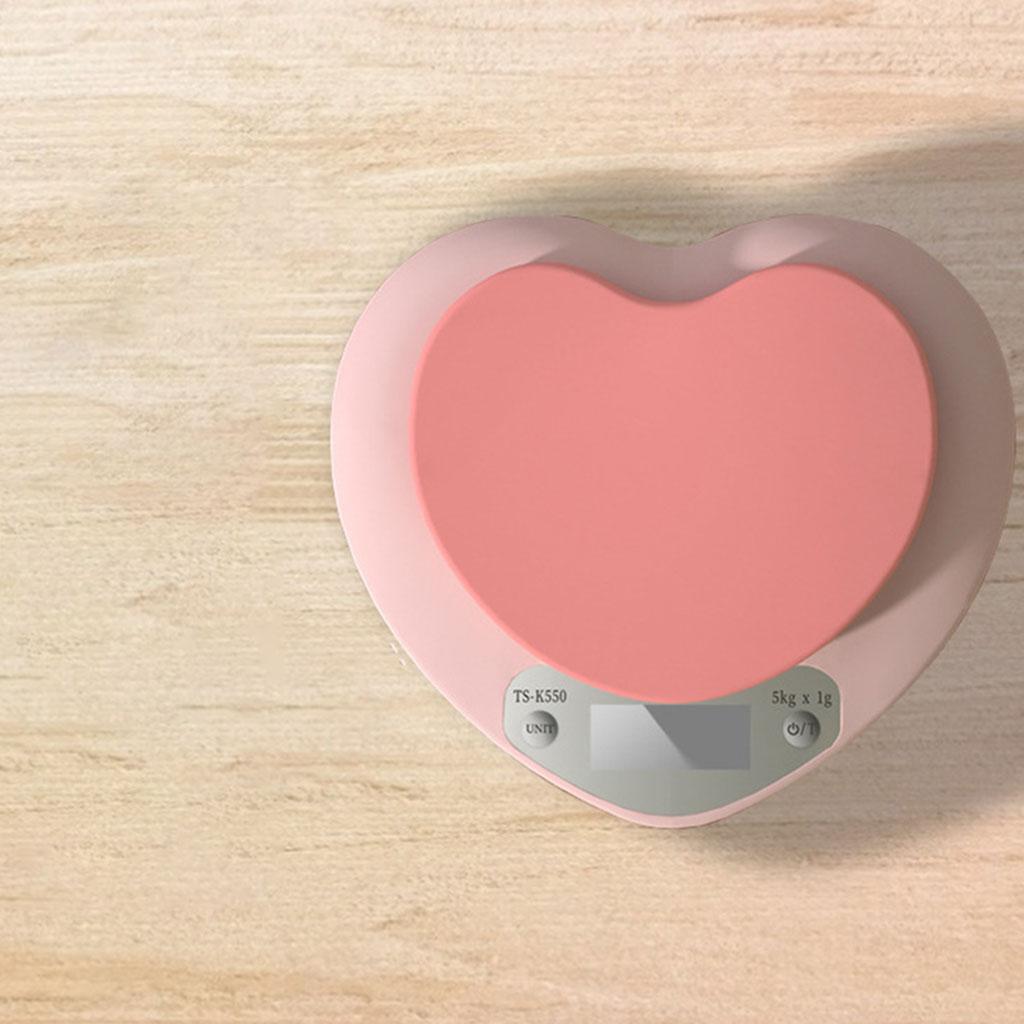 Portable Digital Kitchen Scale G/lb/oz Heart-Shaped Accurate Tool for Bakery Battery Models