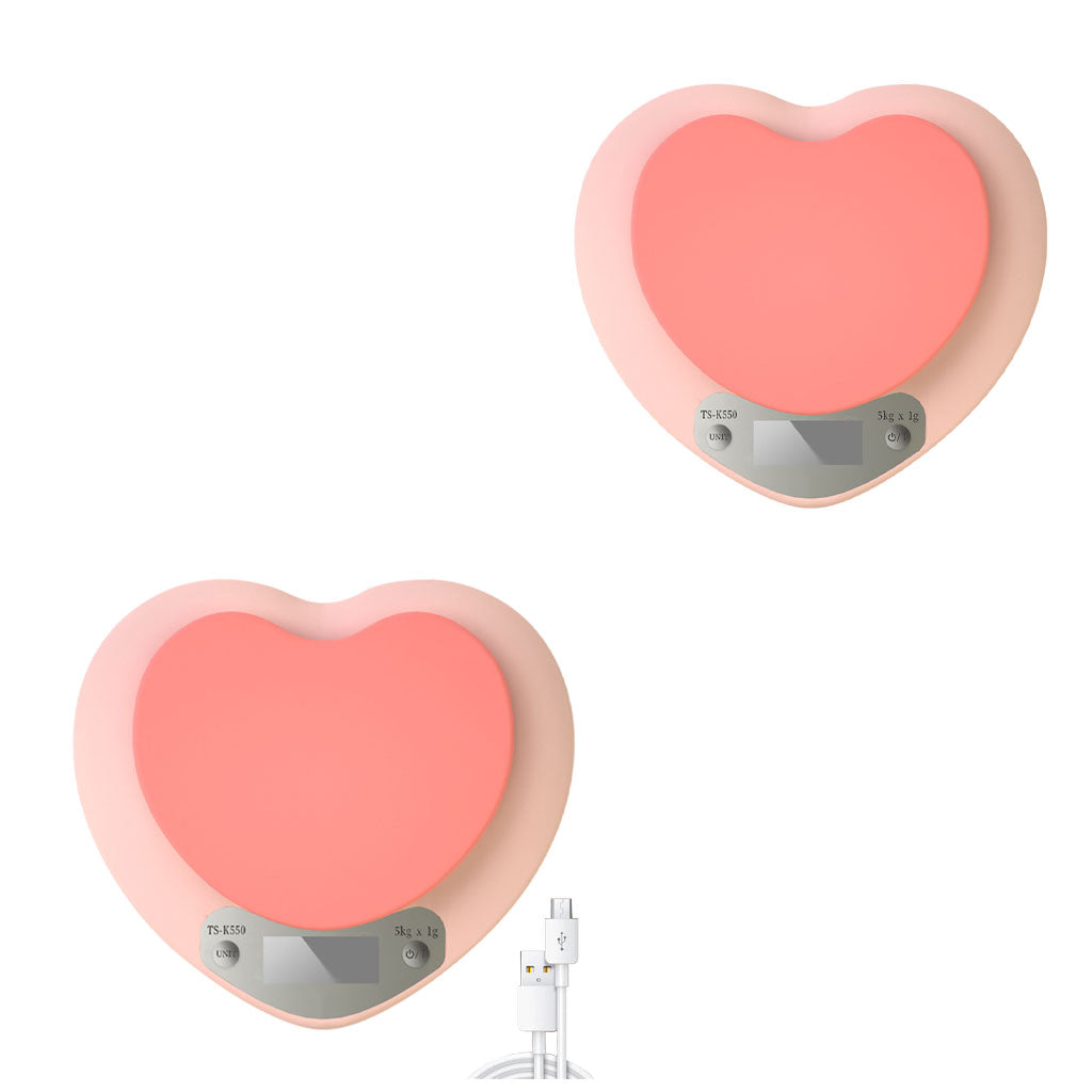 Portable Digital Kitchen Scale G/lb/oz Heart-Shaped Accurate Tool for Bakery Battery Models