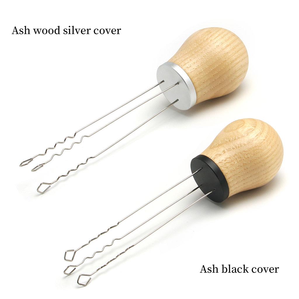 Espresso Coffee Stirrer Professional Powder Dispensing for Espresso Barista Ash Wood Silver