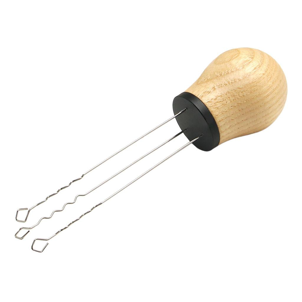 Espresso Coffee Stirrer Professional Powder Dispensing for Espresso Barista Ash Wood Black