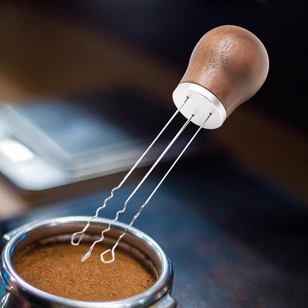 Espresso Coffee Stirrer Professional Powder Dispensing for Espresso Barista Wulnut Silver