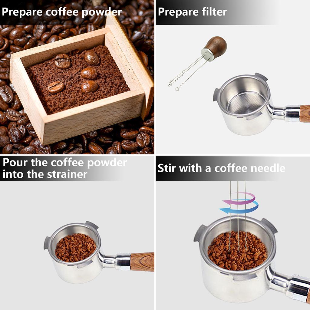 Espresso Coffee Stirrer Professional Powder Dispensing for Espresso Barista Redwood Silver