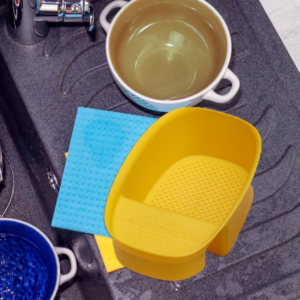 Kitchen Sink Strainer Basket Saddle-Shaped for Wash Vegetables Fruits Pasta Yellow