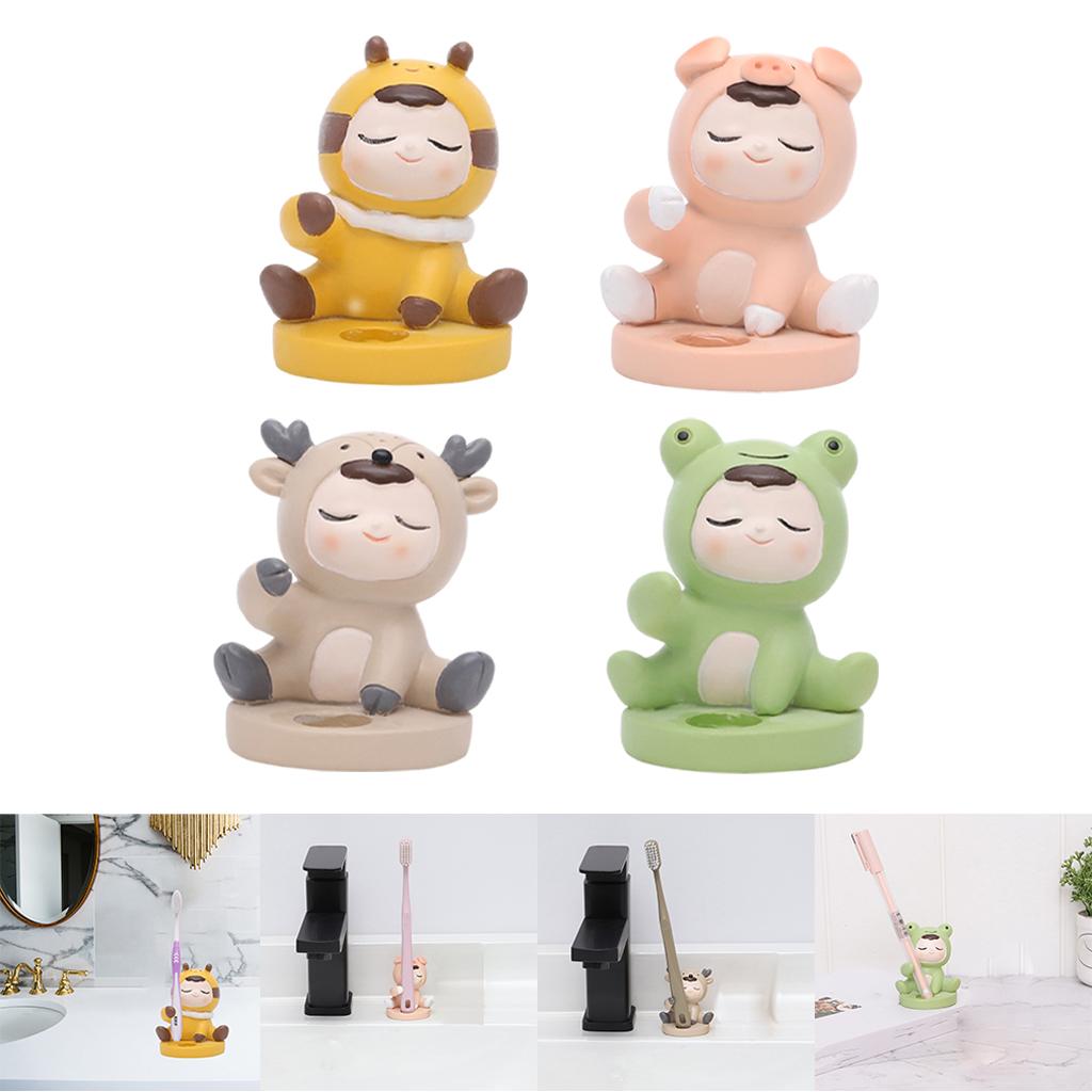 Cute Toothbrush Holder Stand Animal Shape Multi-Functional for Hotel Vanity Bee