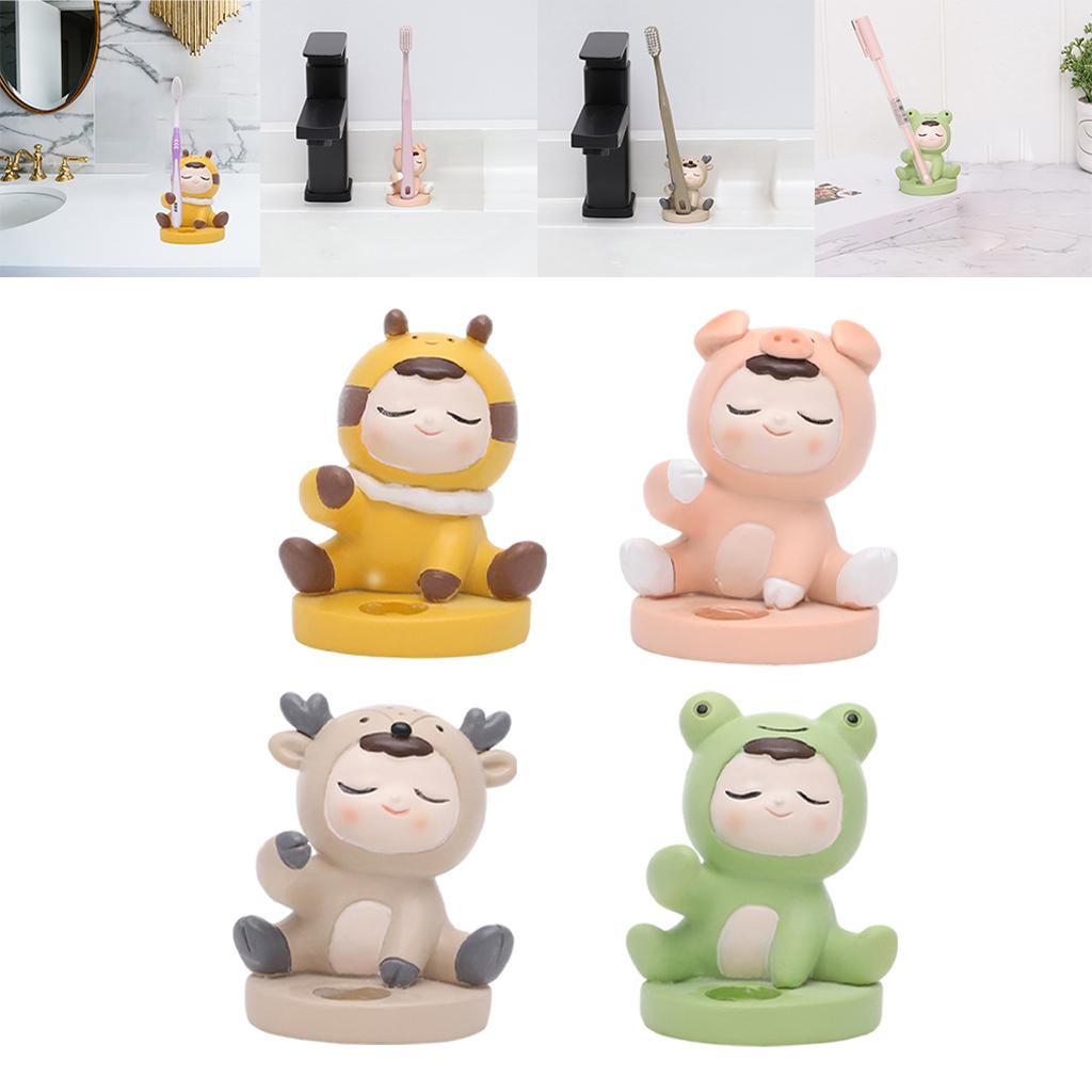 Cute Toothbrush Holder Stand Animal Shape Multi-Functional for Hotel Vanity Bee