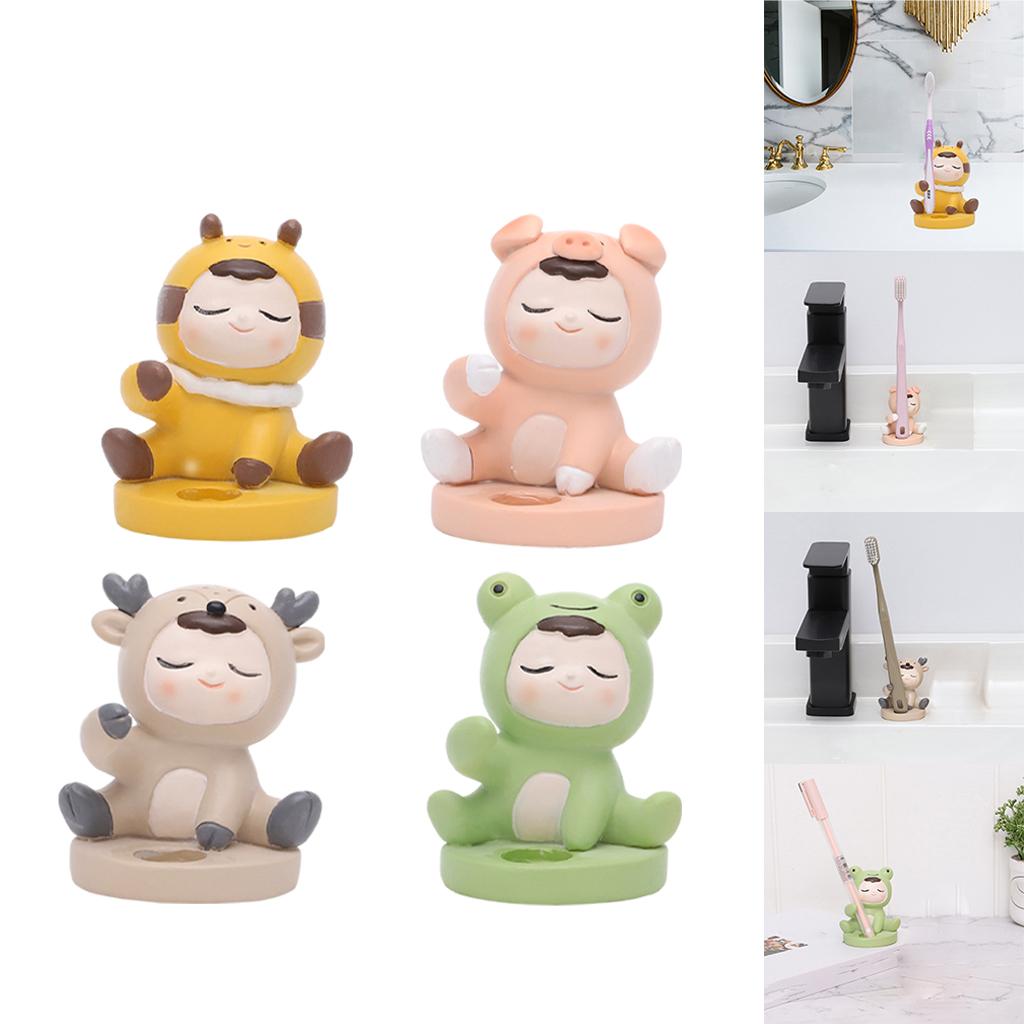 Cute Toothbrush Holder Stand Animal Shape Multi-Functional for Hotel Vanity Bee