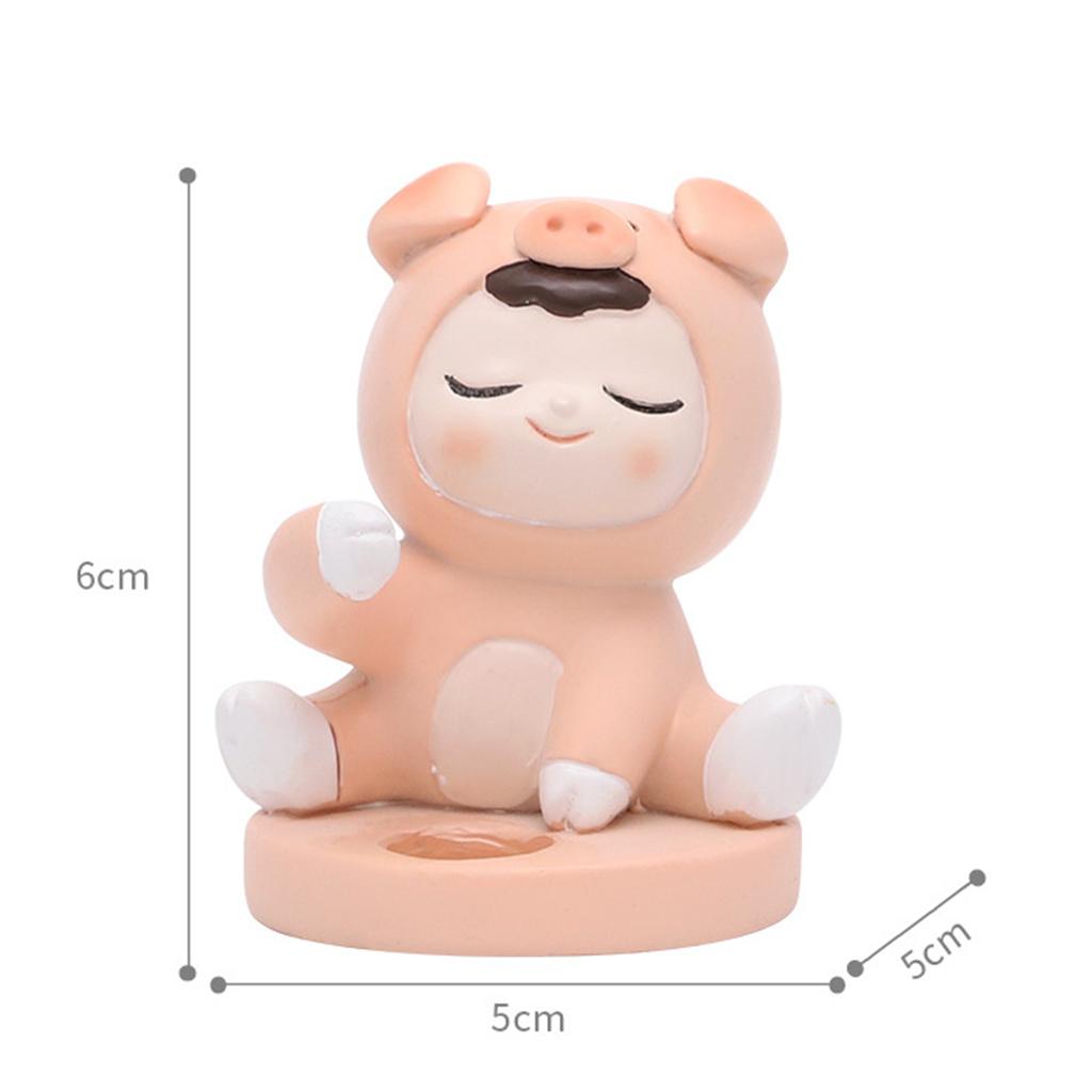 Cute Toothbrush Holder Stand Animal Shape Multi-Functional for Hotel Vanity Pig
