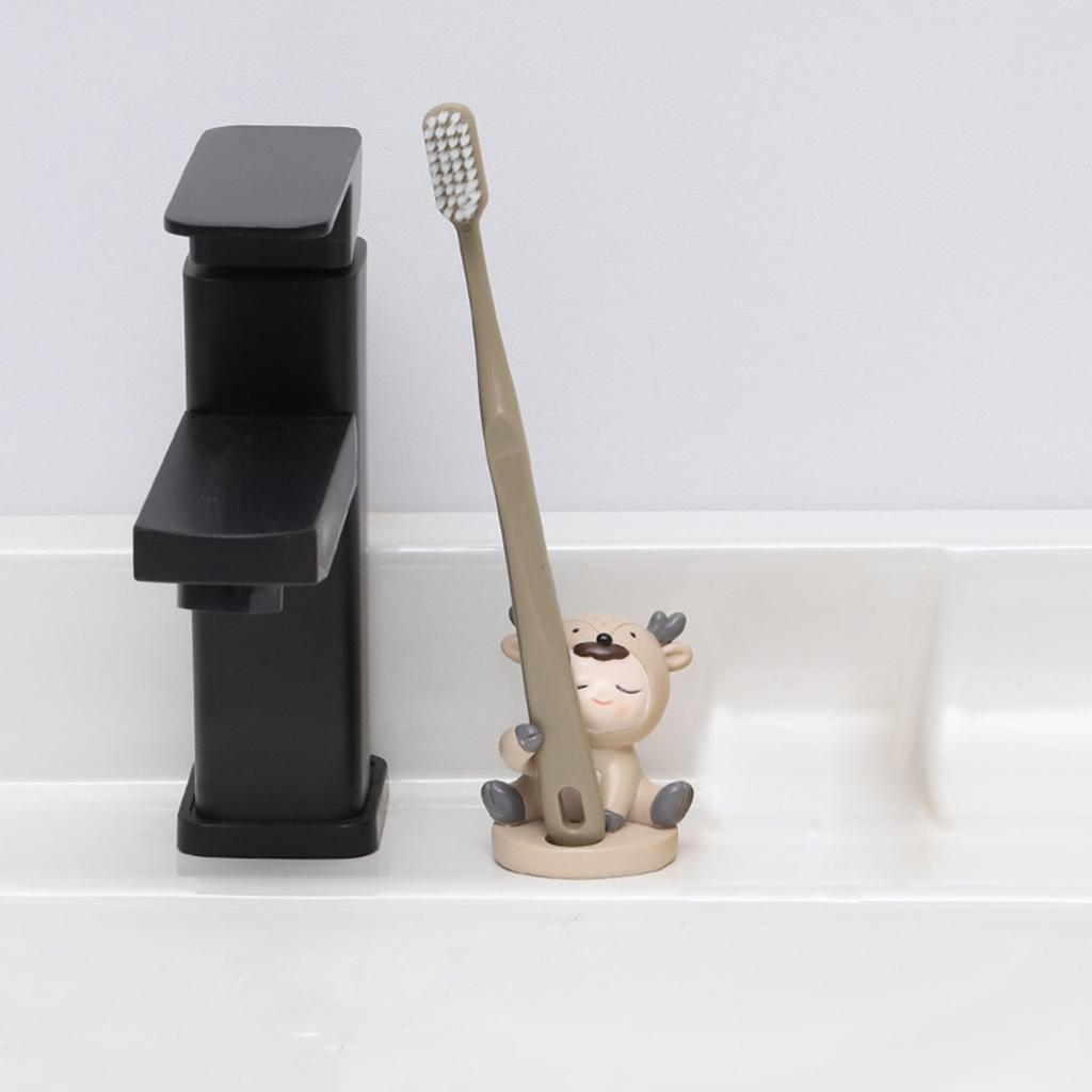 Cute Toothbrush Holder Stand Animal Shape Multi-Functional for Hotel Vanity Deer