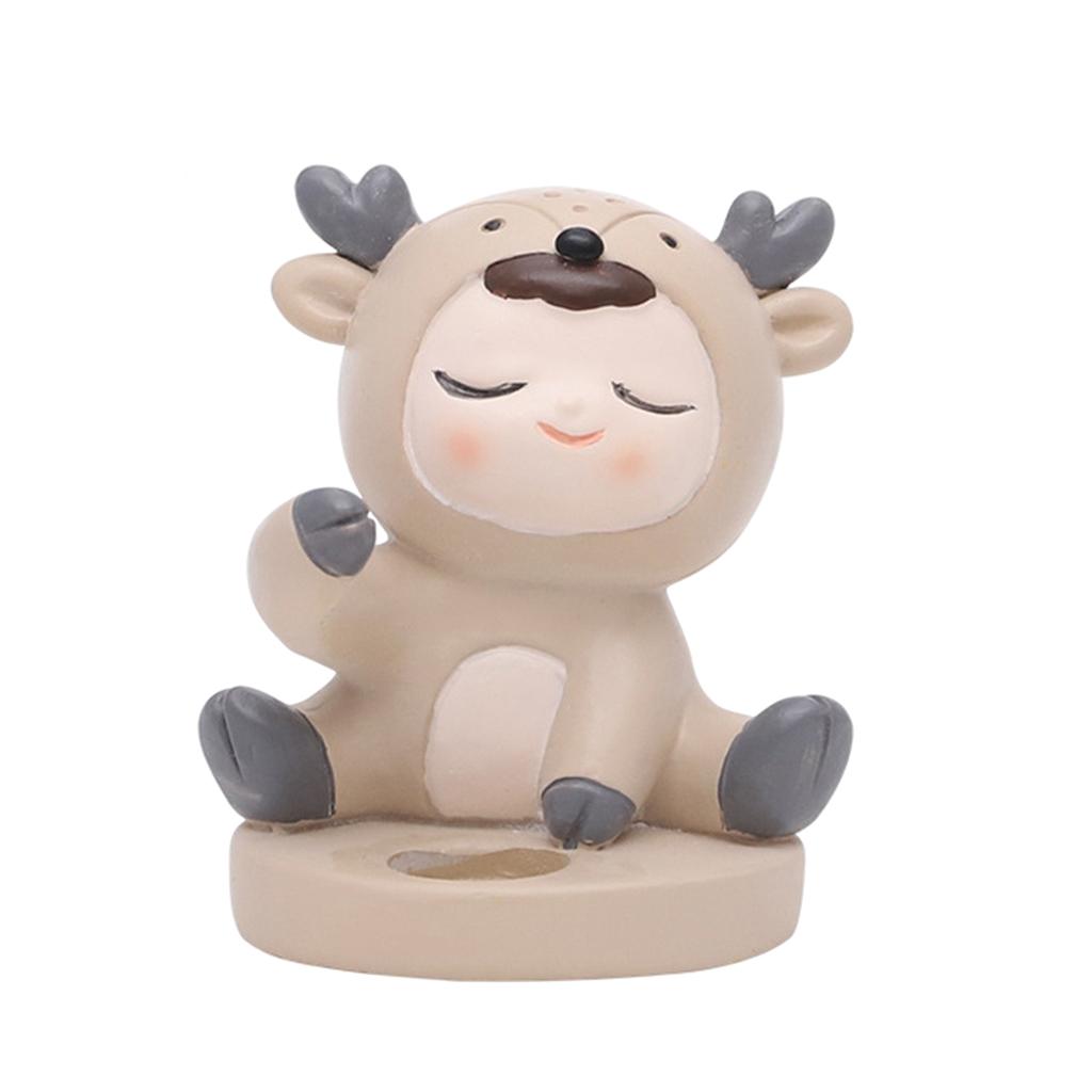 Cute Toothbrush Holder Stand Animal Shape Multi-Functional for Hotel Vanity Deer